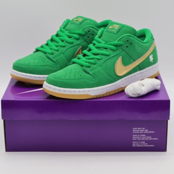 Nike SB Dunk Low Pro Lucky Green/Metallic Gold Women’s 8.5/Mens 7 - Picture 1 of 5
